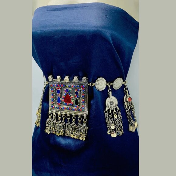 Vintage Kuchi Coin Belt, Tribal Gypsy Belly Chain, Body Jewelry main image 11